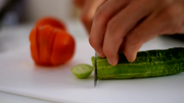 Slice Vegetable for home cooking - Footage, Video