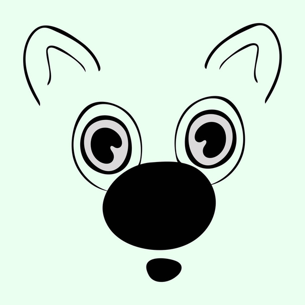 Cute animal head  funny cartoon - Vetor, Imagem
