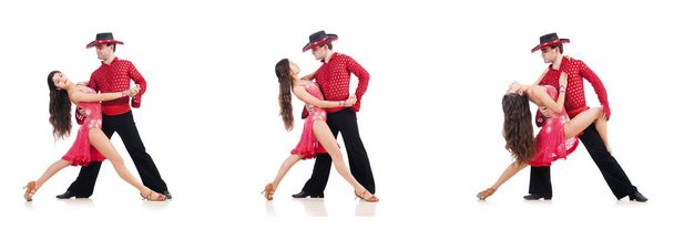 Пара танцюристів ізольована на білому
 - Фото, зображення