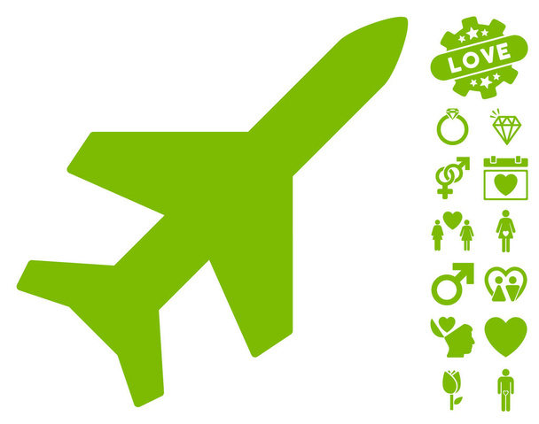Aeroplane Icon with Lovely Bonus - Vector, Image