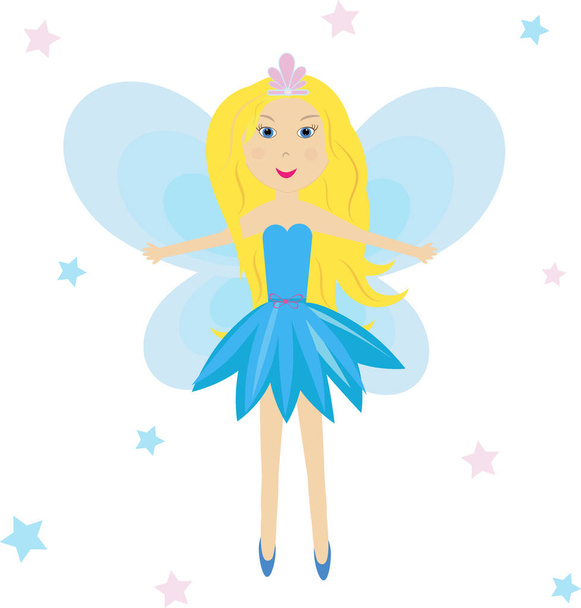 Χαριτωμένο πριγκίπισσα νεράιδα αστέρι διανυσματικά εικονογράφηση - Διάνυσμα, εικόνα