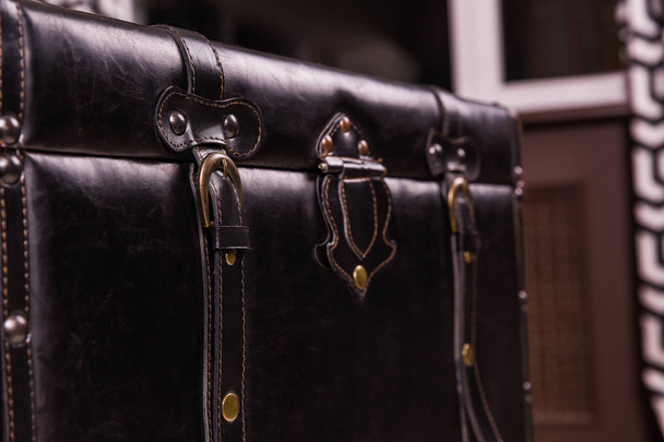 Black vintage suitcase  - Фото, зображення