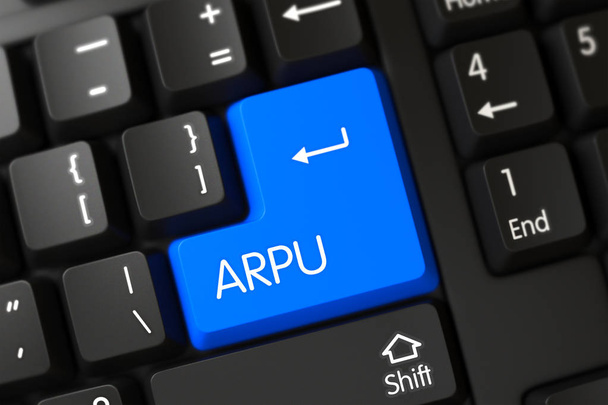 Arpu CloseUp of Blue Keyboard Keypad. 3D. - Photo, Image