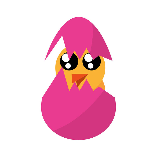 roztomilý kuřecí velikonoční vejce rozbité - Vektor, obrázek