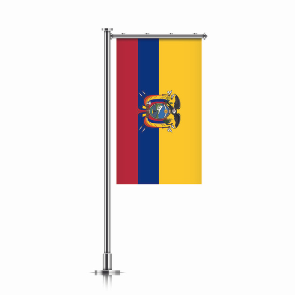 Vlajka republiky Ekvádor na stožáru. - Vektor, obrázek