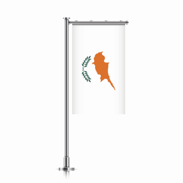 Kyperská vlajka na stožáru. - Vektor, obrázek