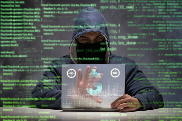 Hacker robando dólares del banco
 - Foto, imagen