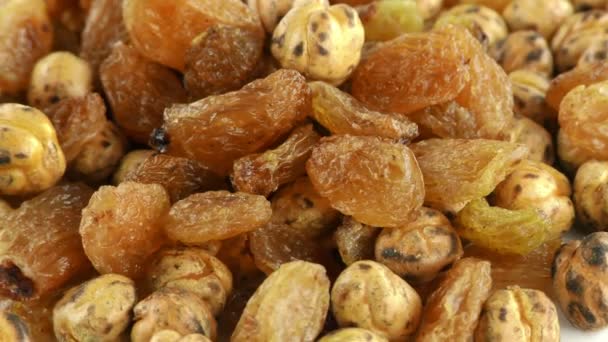 Raisins and Roasted Chickpea Macro View - Footage, Video