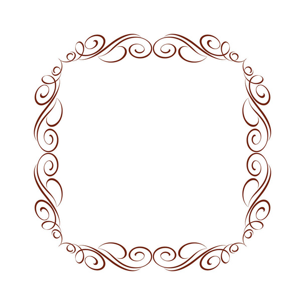 Calligraphic frames .Vintage vector.Brown .Vector illustration. - Vector, Image