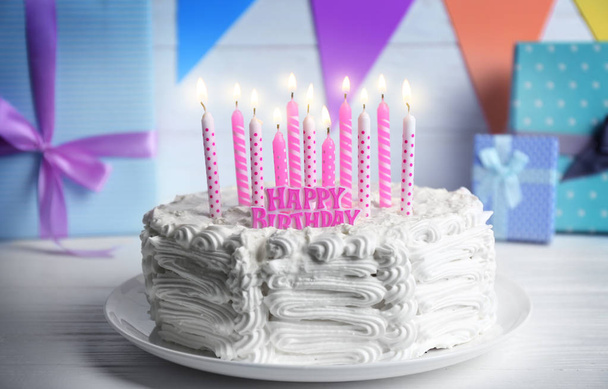 Birthday cake with candles - Fotografie, Obrázek