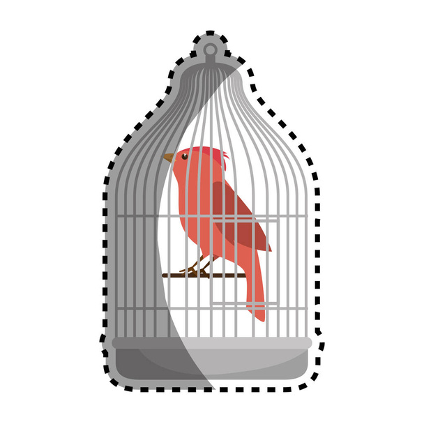 милий птах в клітці тату
 - Вектор, зображення