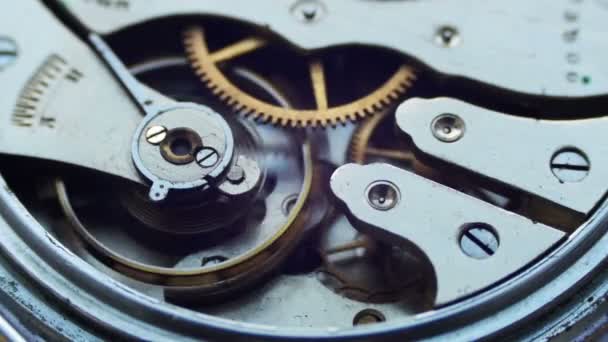 Vintage reloj engranajes movimiento macro
 - Metraje, vídeo