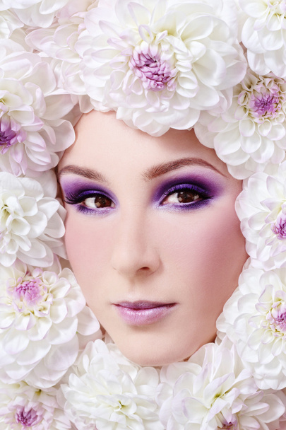 Woman in flowers - Foto, Imagem