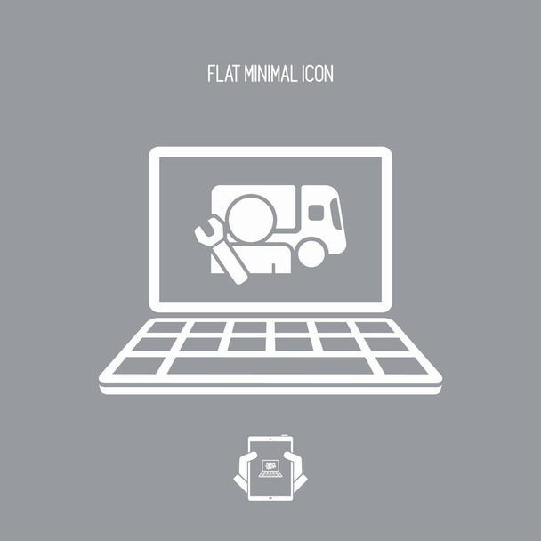 Service web d'assistance camion - icône plate vectorielle
 - Vecteur, image