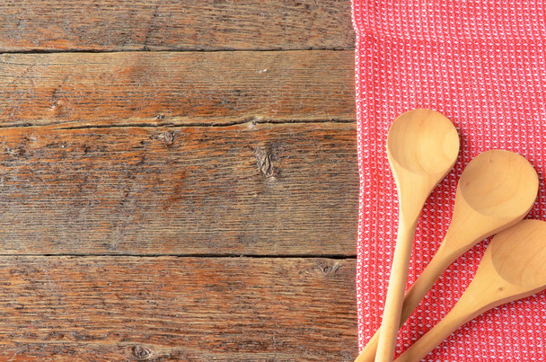 Old Wooden Mixing Spoons Background - Photo, Image