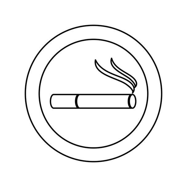 монохромный силуэт иконы зоны курения
 - Вектор,изображение