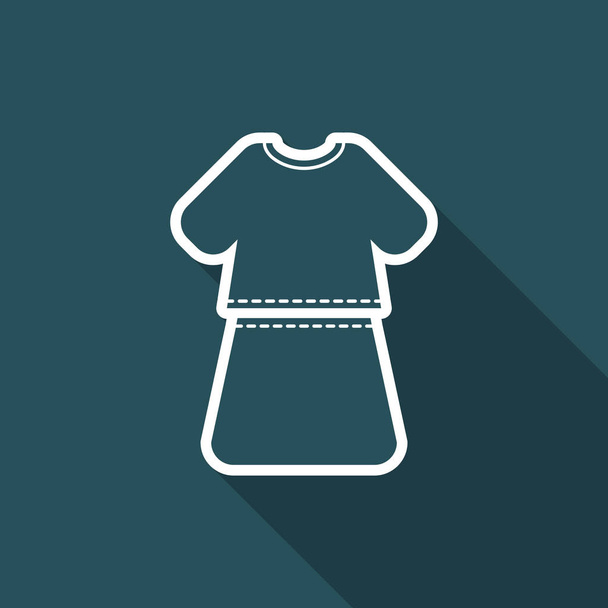 Vector illustration of single isolated girl dress icon - Vector, Image