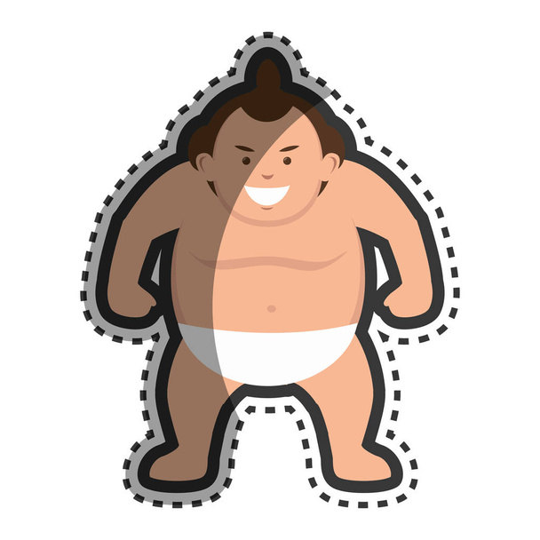 Sumo zápasník japonské kultury izolované ikona - Vektor, obrázek