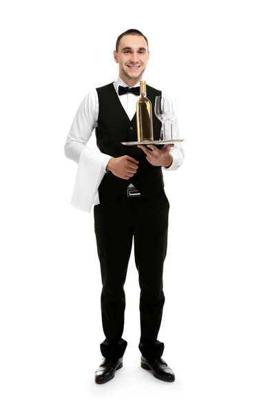 Young handsome waiter  - Foto, Imagem