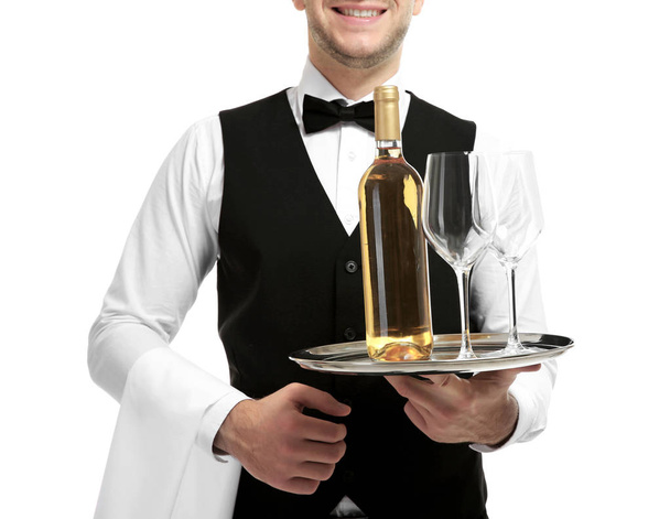 młody przystojny kelner  - Zdjęcie, obraz