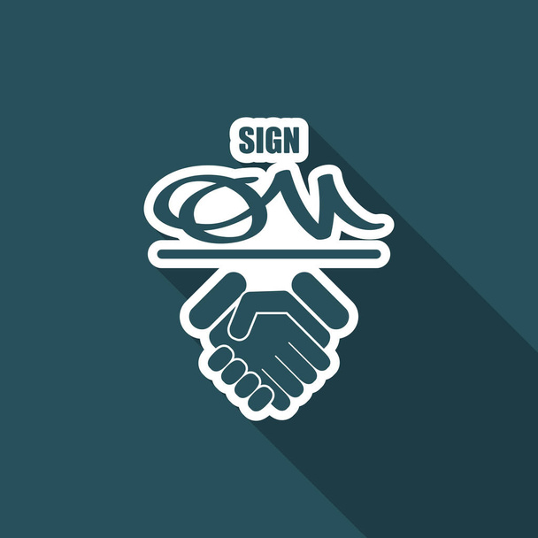 Sign on agreement document - Vector, Image