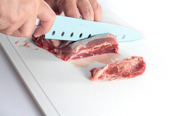 snijden vlees - Foto, afbeelding