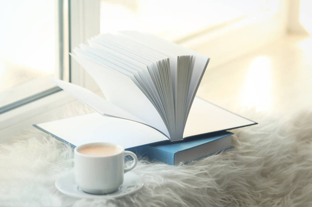 Cup of coffee and books   - Fotoğraf, Görsel