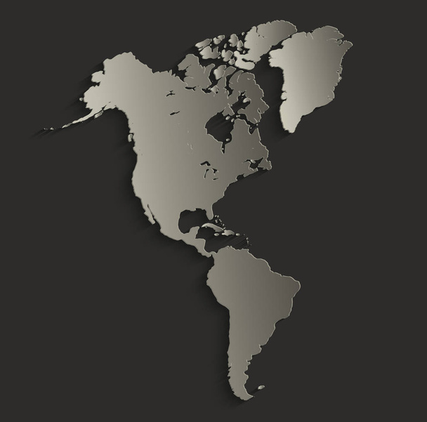 América mapa contorno tarjeta en blanco raster negro
 - Foto, Imagen
