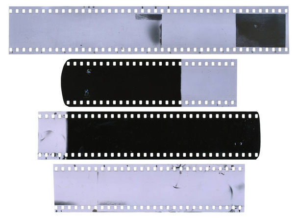 Régi, használt, poros és karcos celluloid film szalagok - Fotó, kép