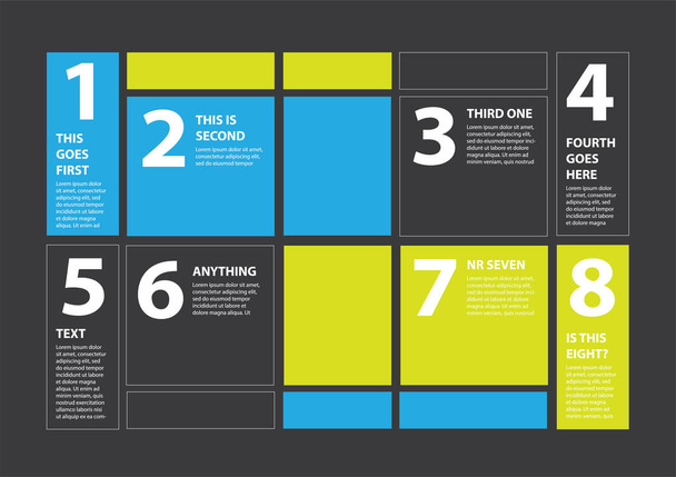 Infographic with rectangular design and number options template or menu design  - Vettoriali, immagini