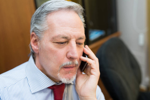 Senior businessman talking on phone - Foto, Imagen