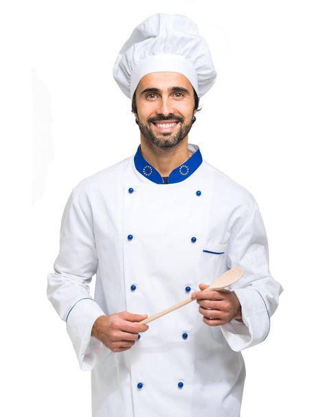 master chef standing with spoon  - Foto, Imagem