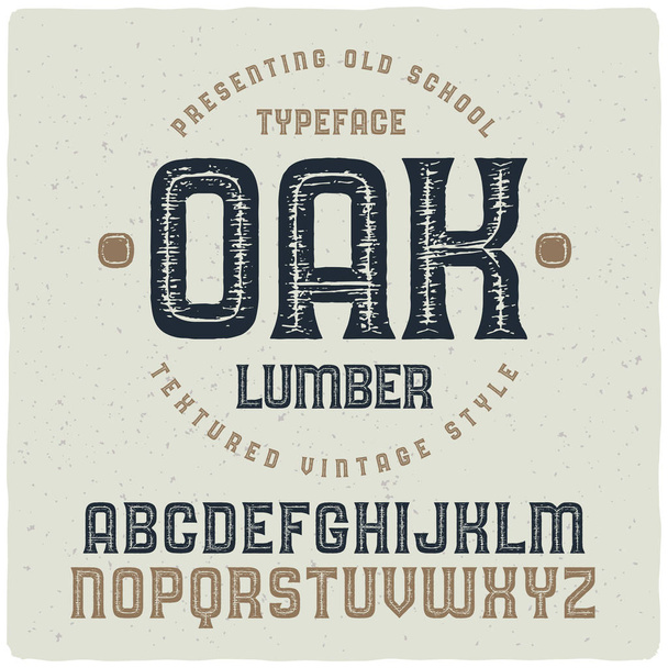 oak lumber font template - Vector, Image
