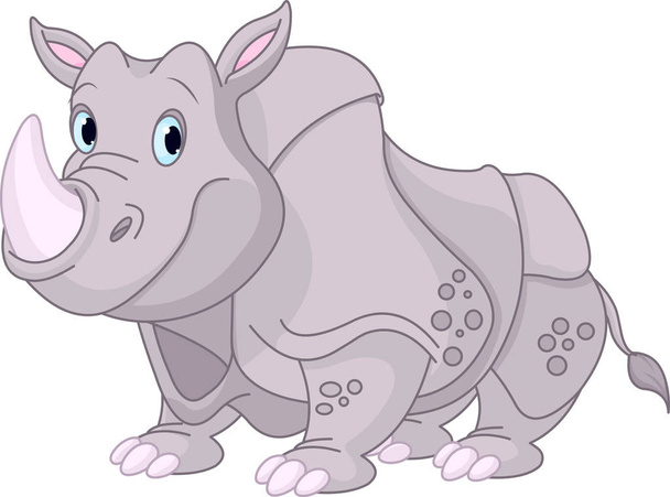Illustration of funny rhino - Vetor, Imagem