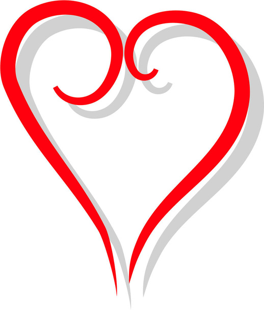Coração vermelho em branco
 - Foto, Imagem