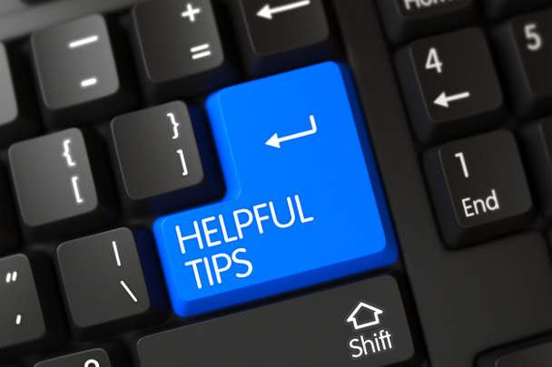 Blue Helpful Tips Keypad on Keyboard. - Photo, Image