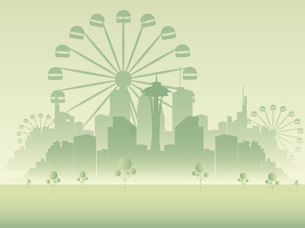 Cityscape ou ilustração Skyline
 - Vetor, Imagem