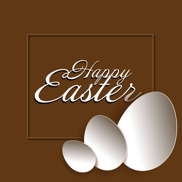 Happy Easter three egg frame - ベクター画像