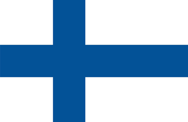 Ωραίο σχέδιο του καταπληκτική οριζόντια σημαία της Φινλανδίας. - Διάνυσμα, εικόνα