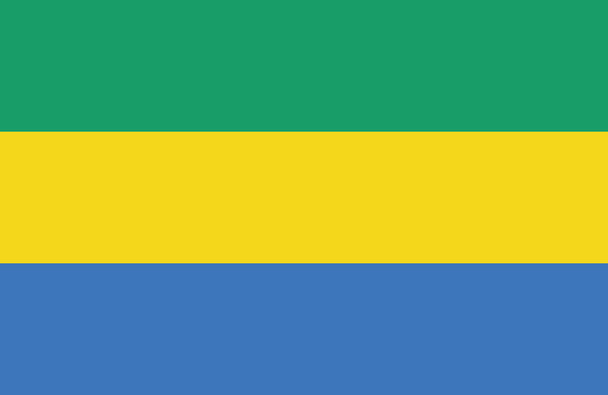 Mooie tekening van verbazingwekkende horizontale vlag van Gabon. - Vector, afbeelding