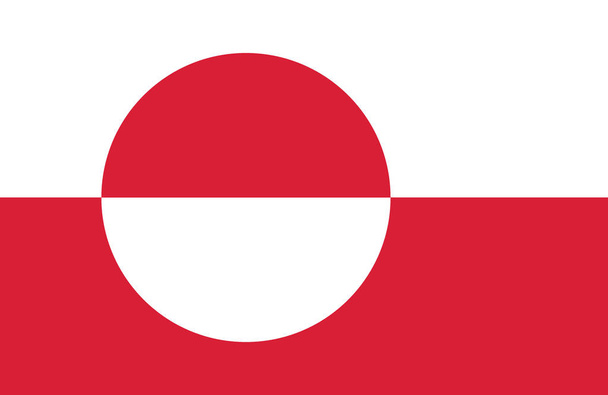 Ładny rysunek niesamowite poziomy pod banderą Grenlandii. - Wektor, obraz