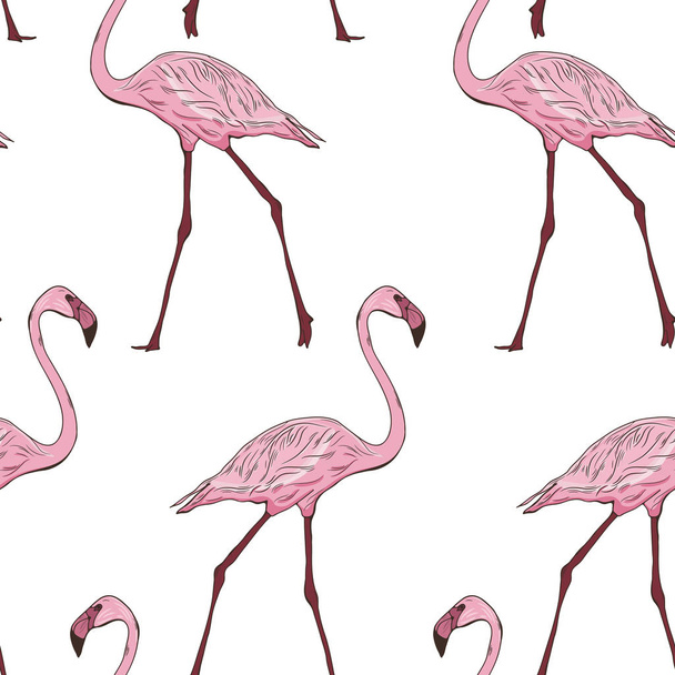 seamless pattern with flamingos - Vector, Imagen