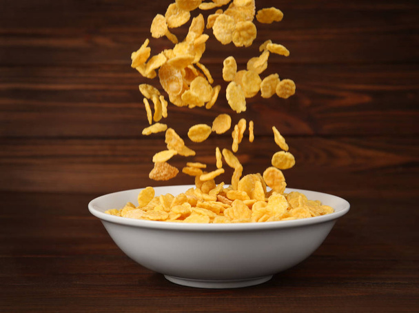 Bowl with corn flakes  - Photo, Image