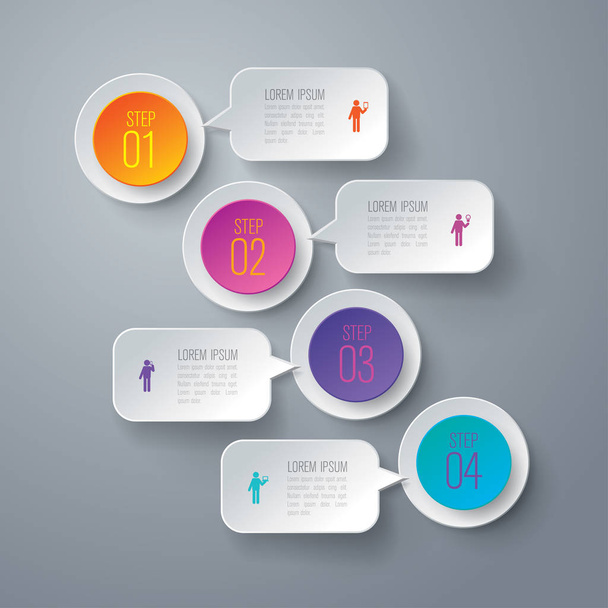 Infografik-Design-Vektor und Business-Icons mit 4 Optionen. - Vektor, Bild