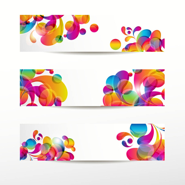 Abstract web banners with colorful arc-drop for your www design - Vector, afbeelding