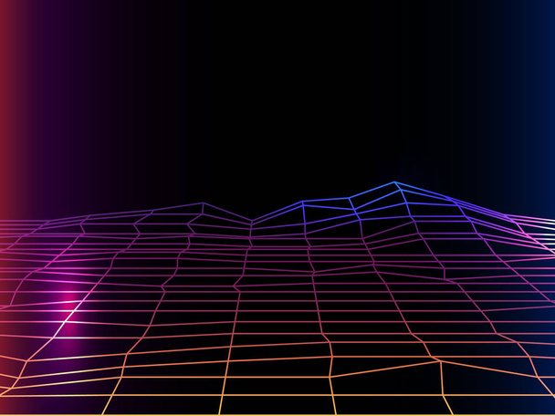  synth pop light grid background. Vector Retro background 80s.  - Vector, Image