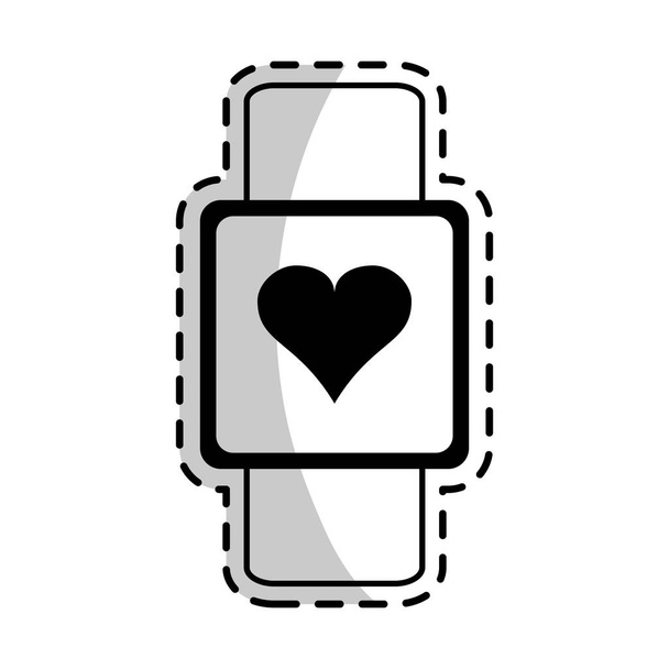hordozható heart rate monitor ikon képe - Vektor, kép