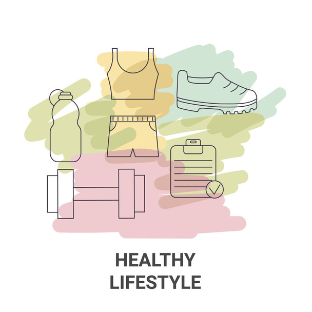 Healthy lifestyle concept. - Vector, afbeelding