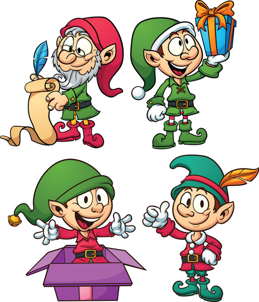 Christmas elves - Vector, Image