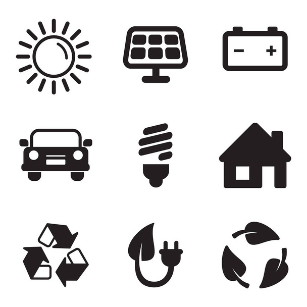 Solar Energy Icons - Διάνυσμα, εικόνα